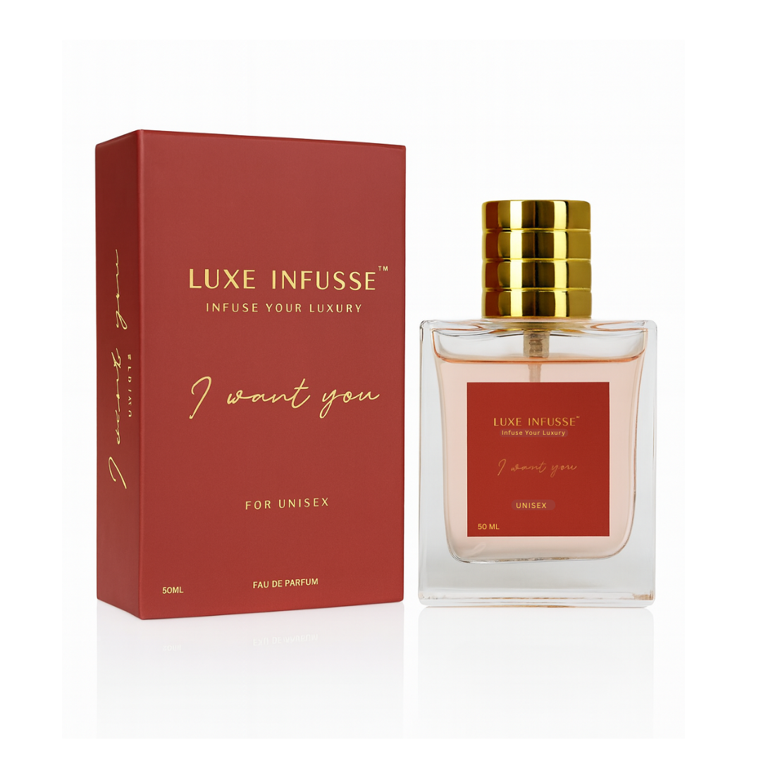 Luxe Infusse I Want You Unisex Perfume – Premium Long Lasting Eau de Parfum | Peach, Mandarin, Jasmine & Red Lily | Luxury Fresh Floral Scent for Men & Women